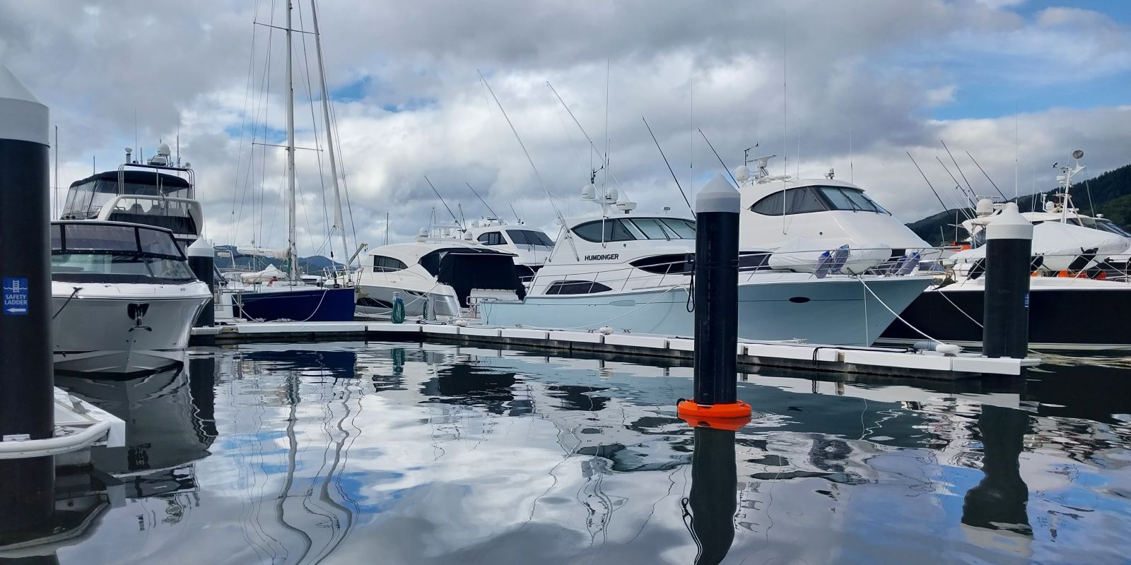 Contoured Barrier Marina Fenders installed in Waikawa Ports of Marlborough available from Hauraki Fenders