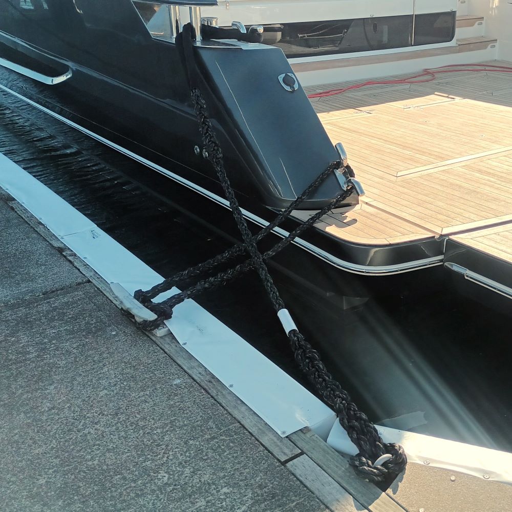 Heavy duty dock lines by Hauraki Fenders - Mooring lines for your marina berth using Gleistein 8 braid