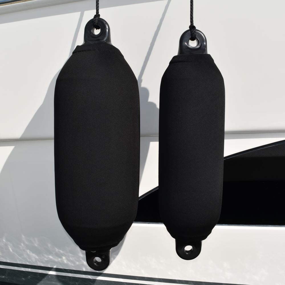 Dan-Fender Cover -  Black polyester boat fender cover available from Hauraki Fenders