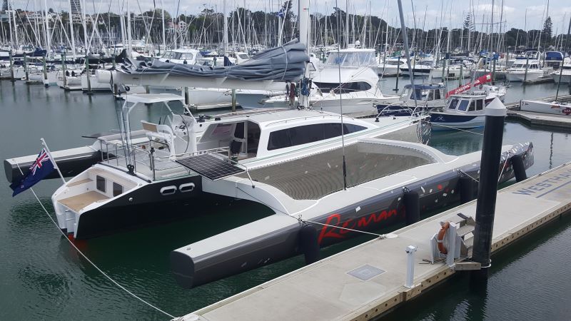 Customer photo of Hauraki inflatable fenders, covers and other products in use - Rapido 60 trimaran Romanza 