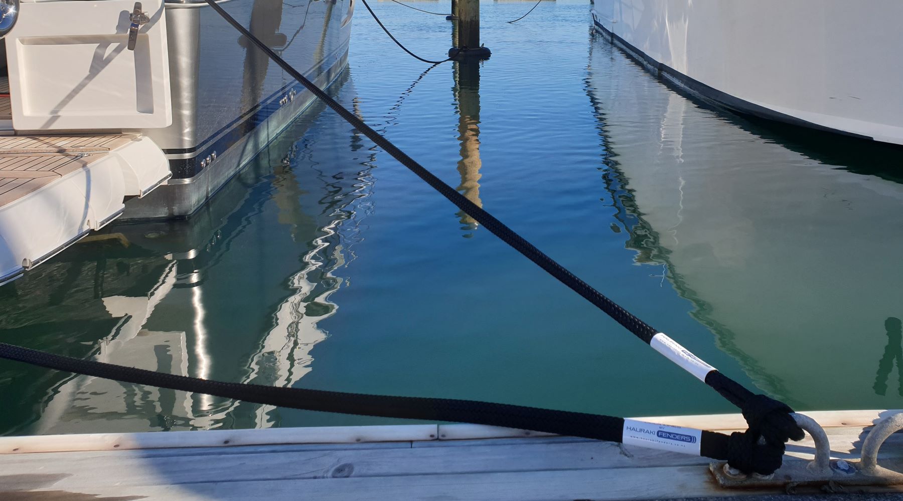 Dock and Mooring Lines by Hauraki Fenders.  Customised dock lines made on site at your marina to the correct length.  Includes supply and / or installation using Pro Splice from Fineline Marine.