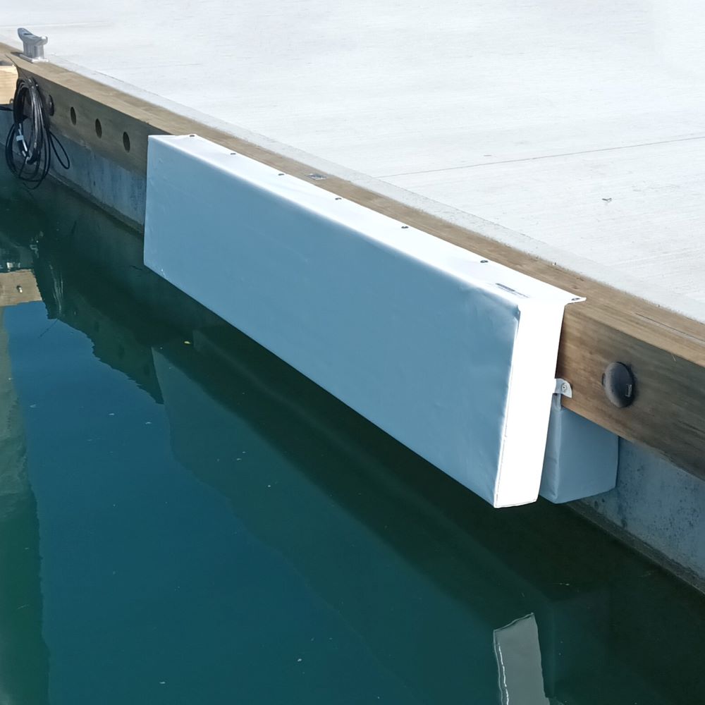 Speciality Barrier Marina Fenders available from Hauraki Fenders - 2m pvc covered closed cell foam marina fender