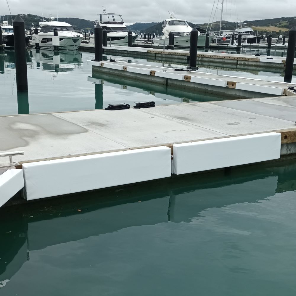 Speciality Barrier Marina Fenders available from Hauraki Fenders - 2m pvc covered closed cell foam marina fender