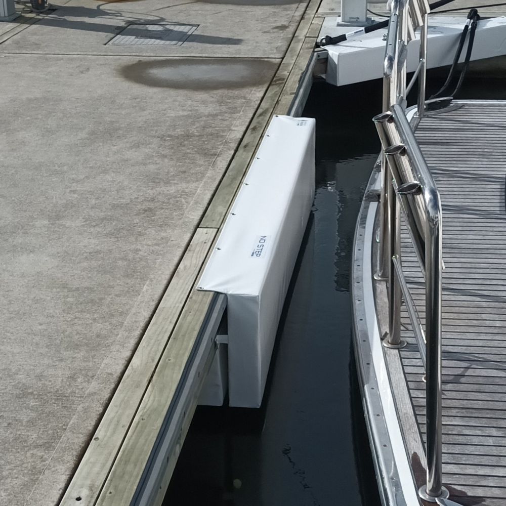 Speciality Barrier Marina Fenders available from Hauraki Fenders - 2m pvc covered closed cell foam marina fender