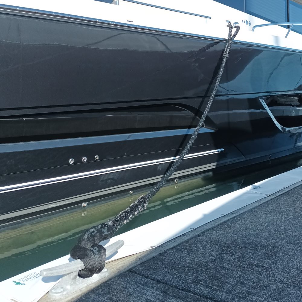 Heavy duty dock lines by Hauraki Fenders - Mooring lines for your marina berth using Gleistein 8 braid