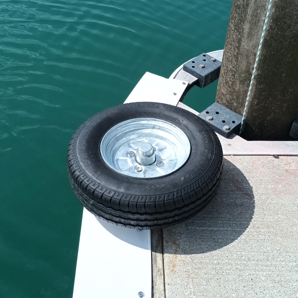 Barrier Fender heavy duty dock wheels available from Hauraki Fenders - Dock wheels for marina berth corners