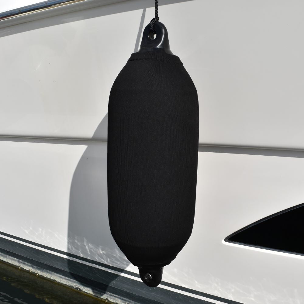 Dan-Fender Cover -  Black polyester boat fender cover available from Hauraki Fenders