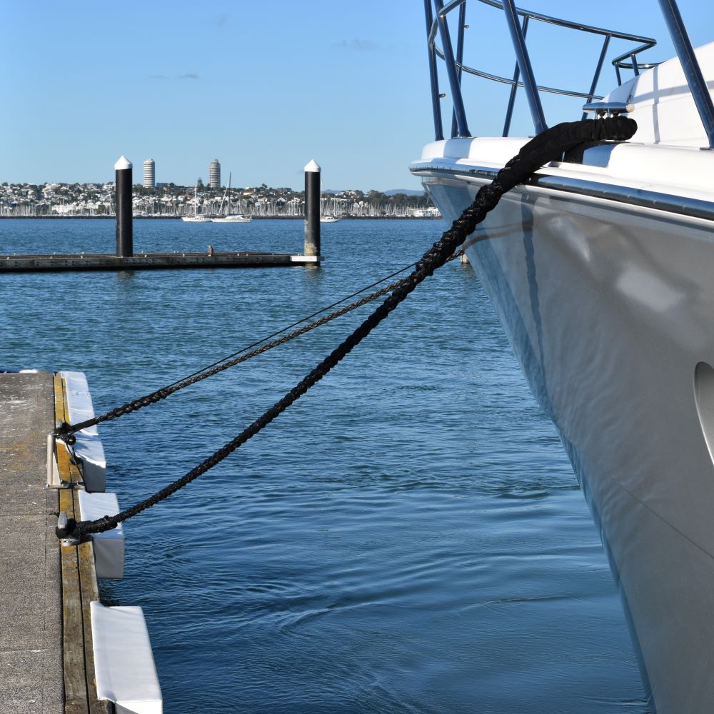 Heavy duty dock lines by Hauraki Fenders - Mooring lines for your marina berth using Gleistein 8 braid