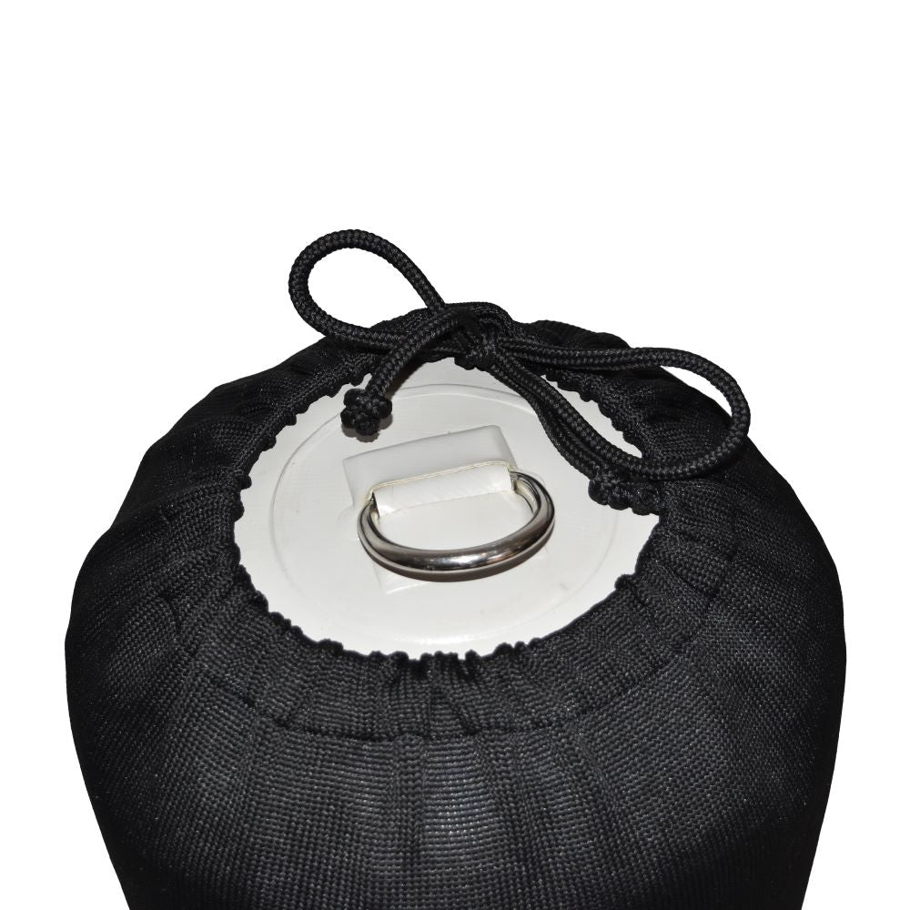 Hauraki Knitted Polyester Fender Covers -  Tubular black fender covers with drawstring for inflatable boat fenders