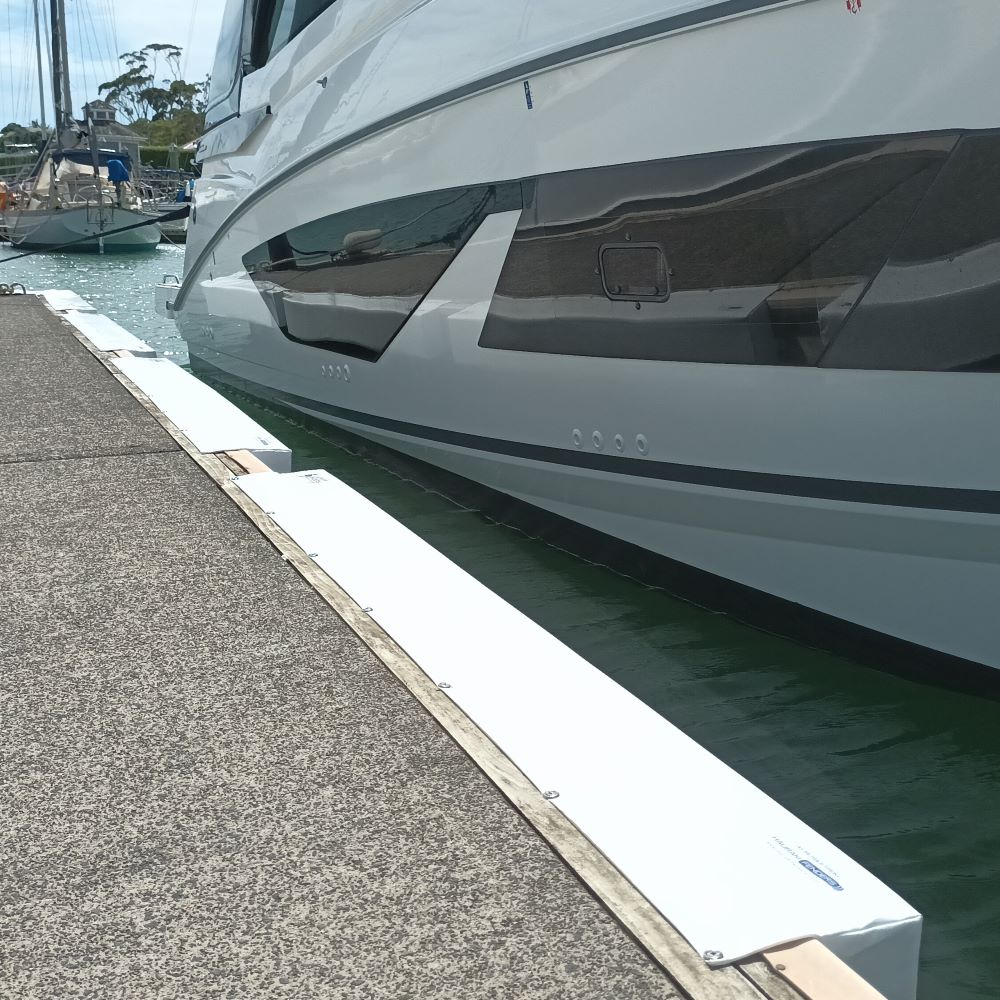 Barrier Fenders available from Hauraki Fenders - 2m pvc covered foam marina fender