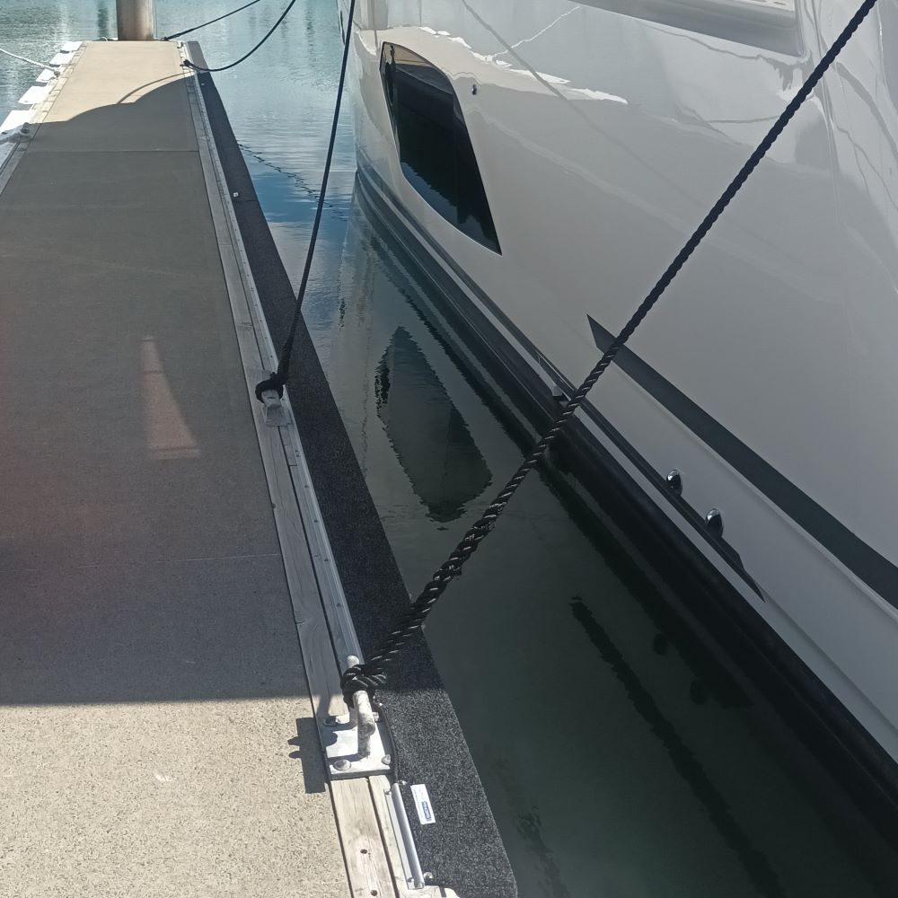 Premium Marine Carpet Fenders available from Hauraki Fenders - up to 6m long marine carpet covered foam marina fender