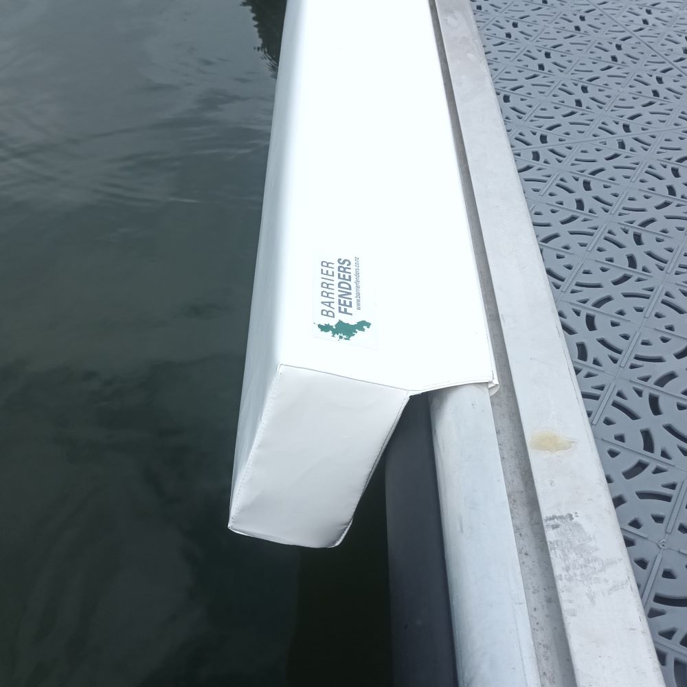 Tauranga Marina Fenders available from Hauraki Fenders - 2m pvc covered foam marina fender specifically designed to fit the Poralu Marine Dock