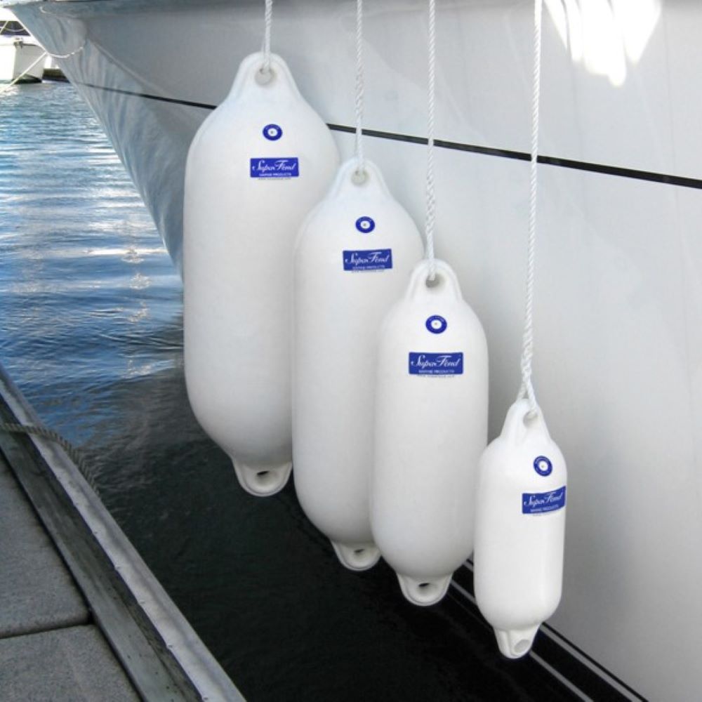 Supafend boat fenders available from Hauraki Fenders - rotationally molded pvc marine fenders