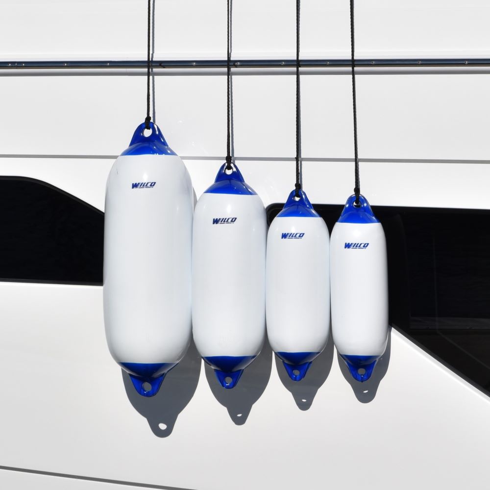 Wilco Majoni boat fenders available from Hauraki Fenders - rotationally molded pvc marine fenders