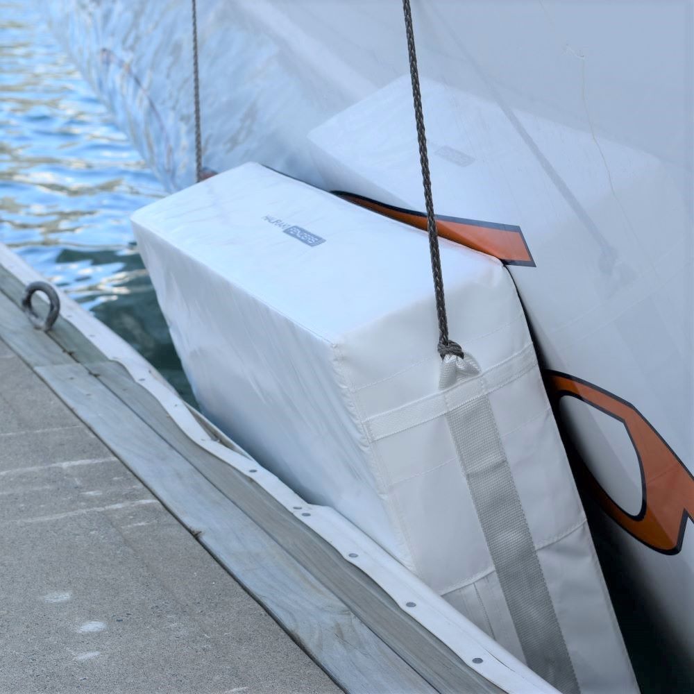 Hauraki Hurricane Fenders - Heavy duty solid foam boat fender - fleece on hull side