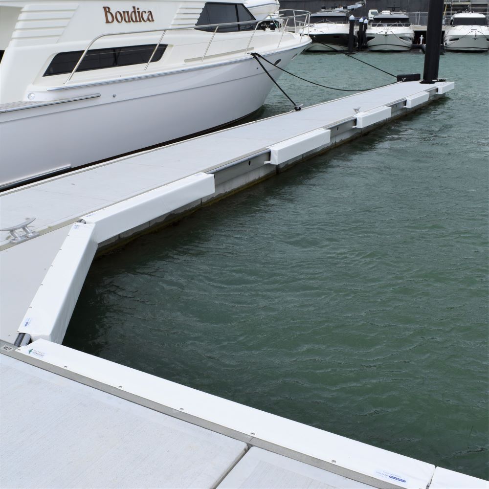 Barrier Fenders available from Hauraki Fenders - 2m pvc covered foam marina fender