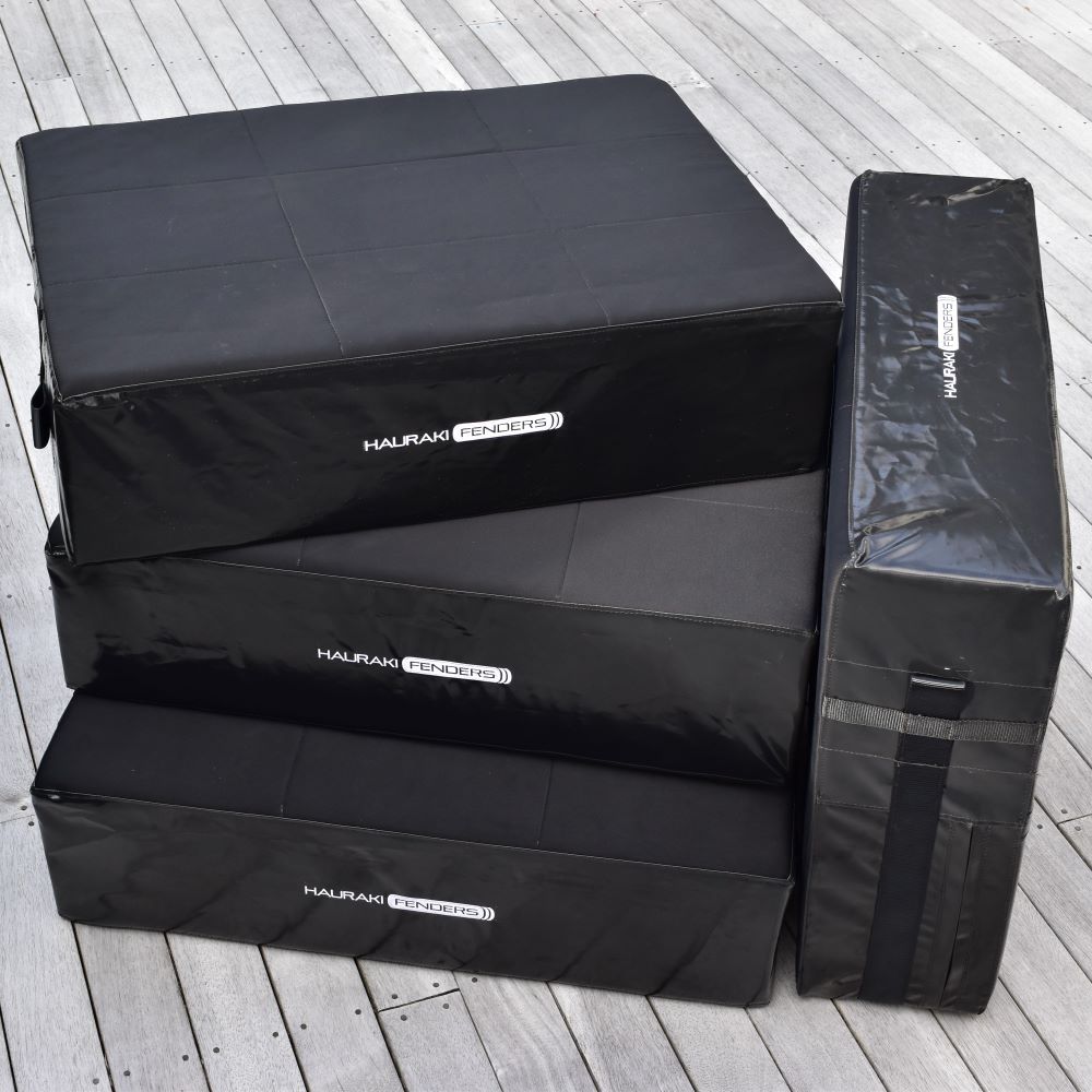 Hauraki Hurricane Fenders - Heavy duty solid foam boat fender - fleece on hull side