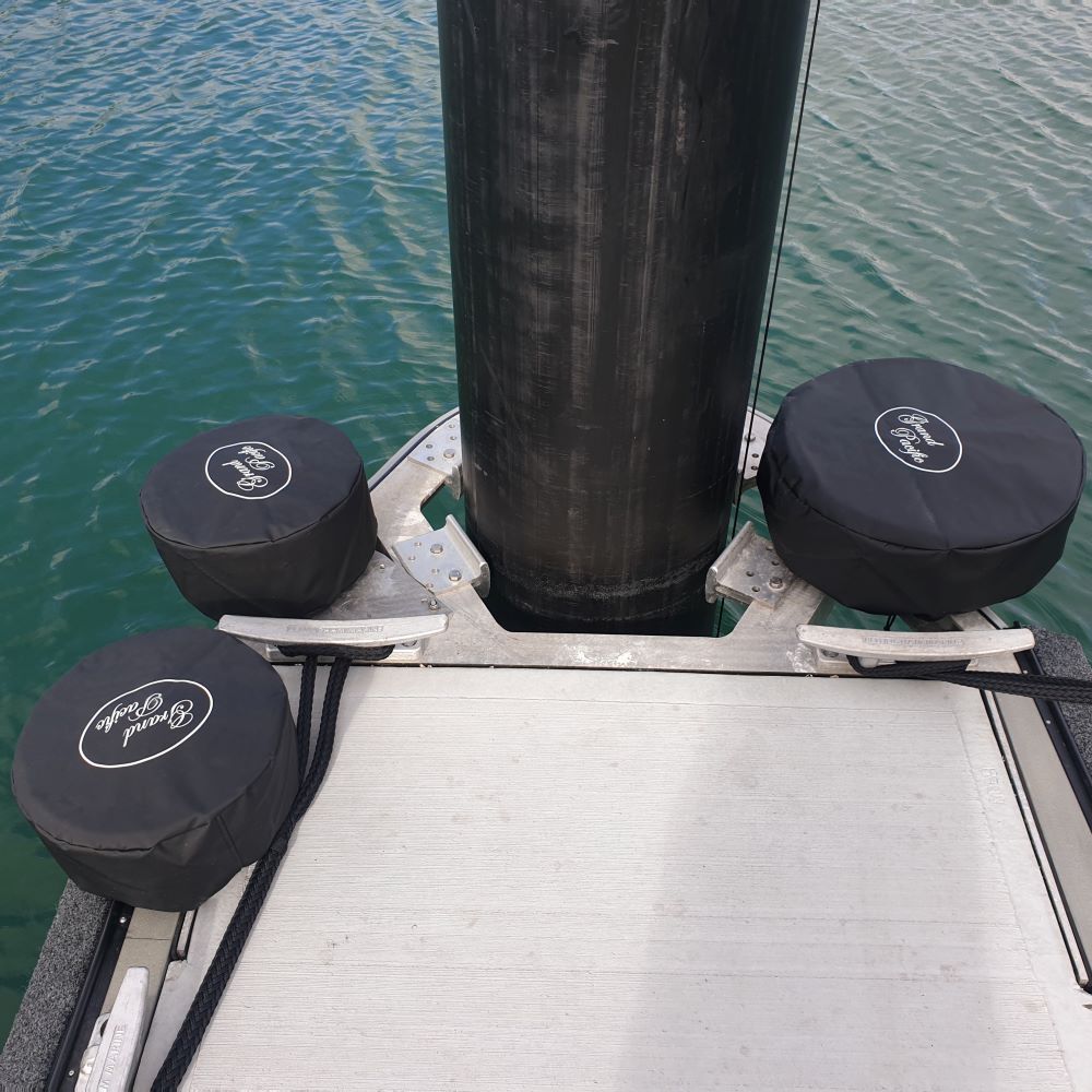 Grand Pacific Fenders available from Hauraki Fenders - Marina berth dock wheels, large and small