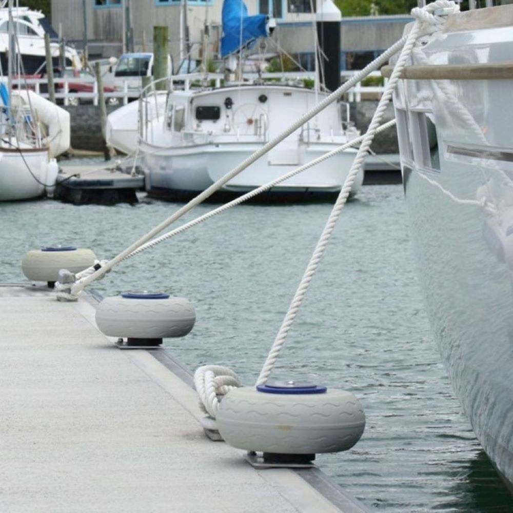 Marinaquip dock wheels available from Hauraki Fenders - Dock wheels for marina berth corners
