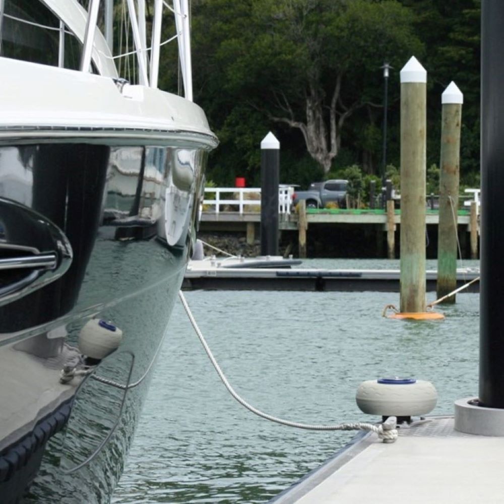 Marinaquip dock wheels available from Hauraki Fenders - Dock wheels for marina berth corners