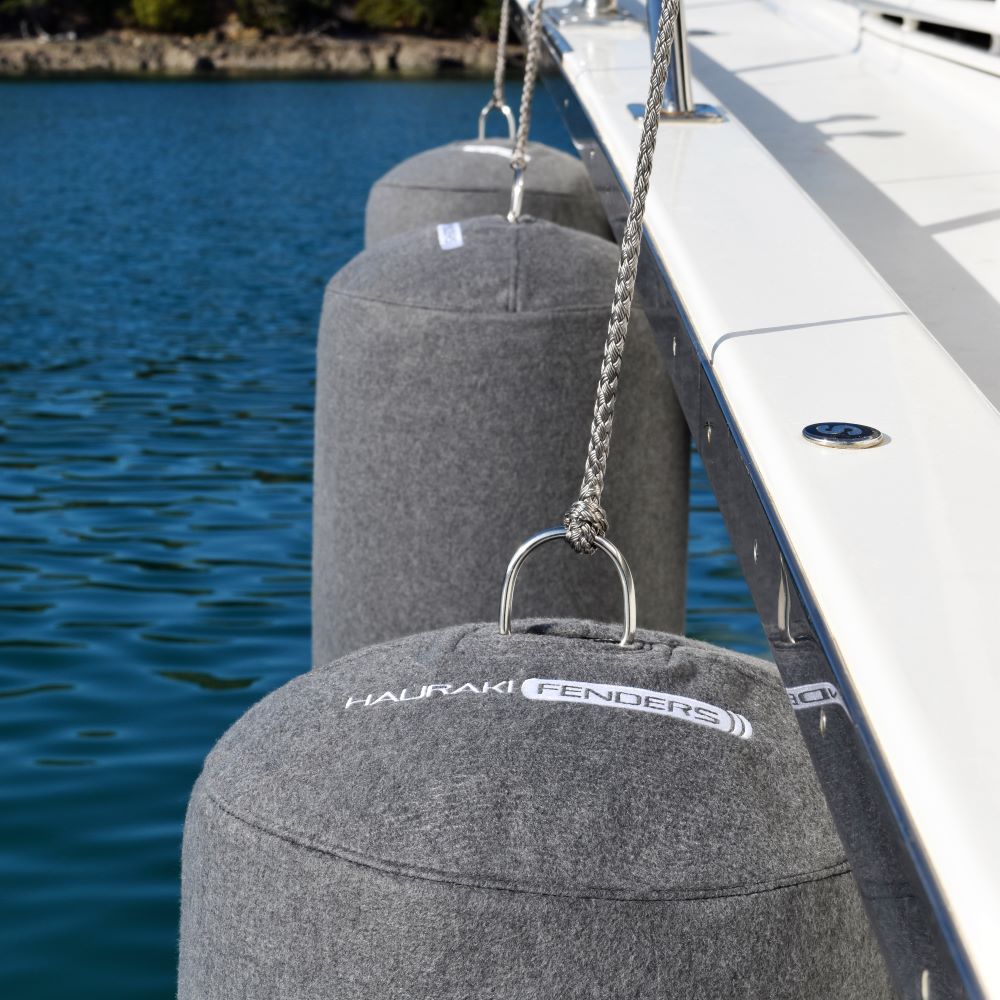 Hauraki Fleece Fender Covers -  Grey Marle fleece covers for inflatable boat fenders